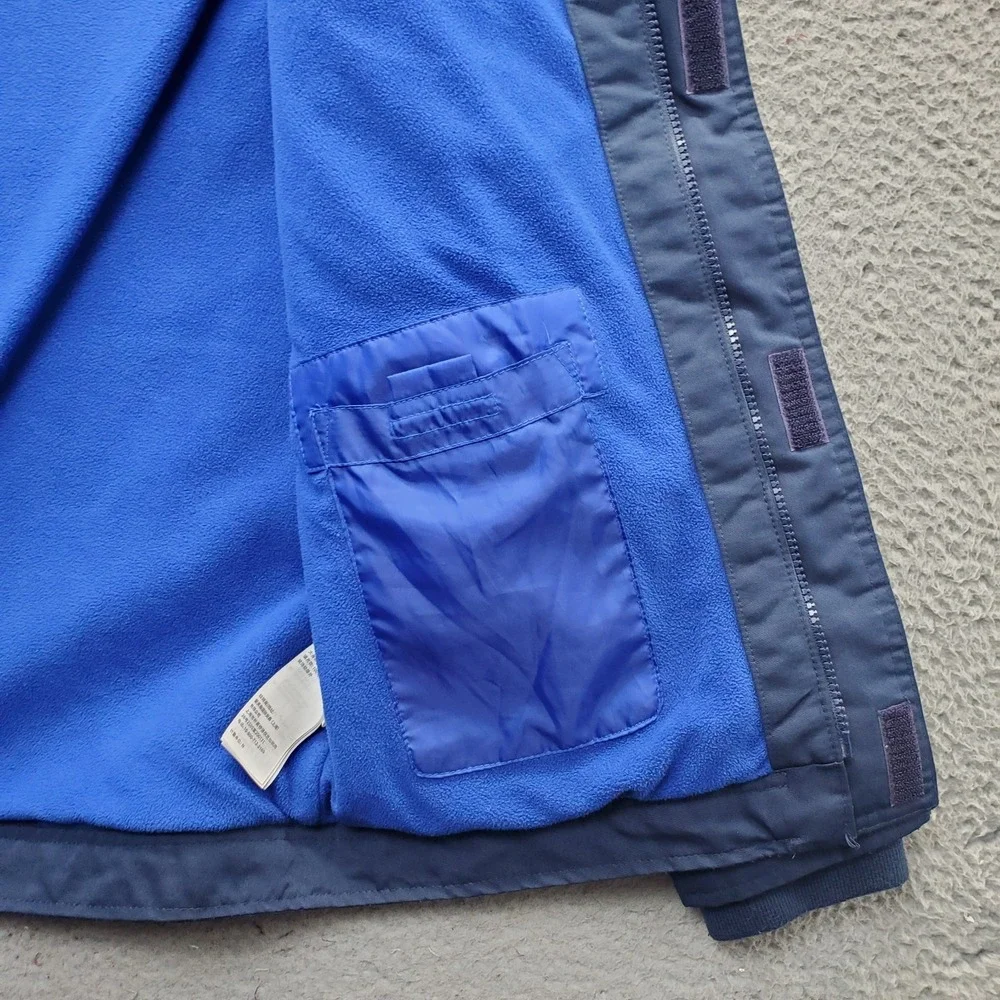 Hollister All-Weather Hooded Jacket Men S Navy Fleece Lined Hook & Loop Full Zip